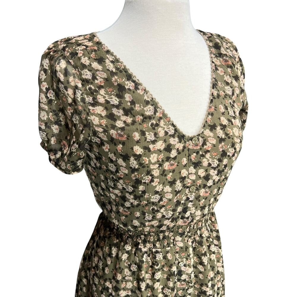 VTG ESPRIT Womens Floral Dress Sz 6 Cottage Retro Coquette Button Front 90s Y2K - Picture 2 of 16